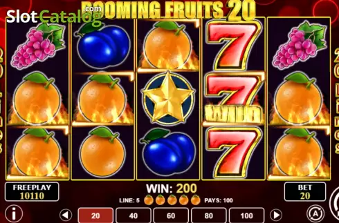Win screen 3. Booming Fruits 20 slot