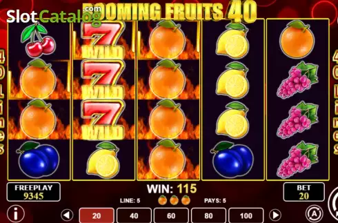 Win screen 2. Booming Fruits 40 slot