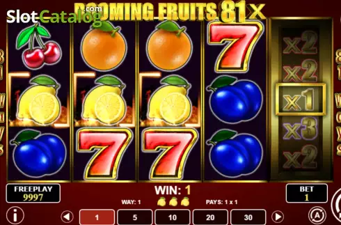 Win screen. Booming Fruits 81x slot