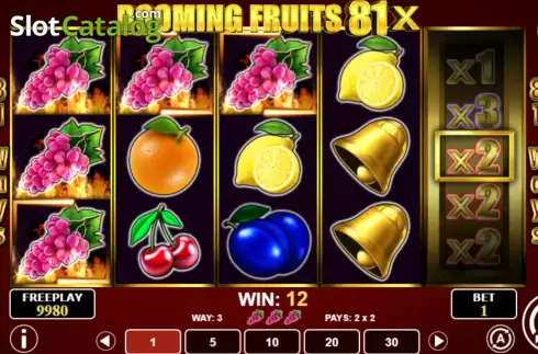 Win screen 2. Booming Fruits 81x slot