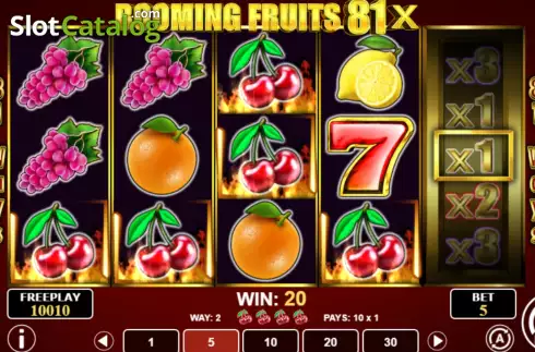 Win screen 3. Booming Fruits 81x slot