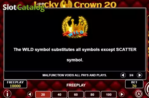 Wild Symbol Screen. Lucky Crown 20 slot