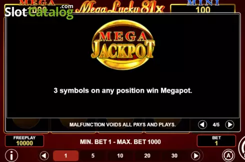 Feature screen 2. Mega Lucky 81x slot