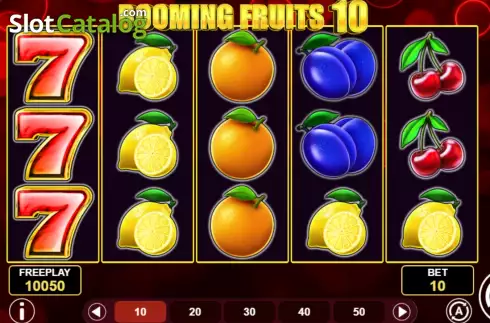 Game screen. Booming Fruits 10 slot