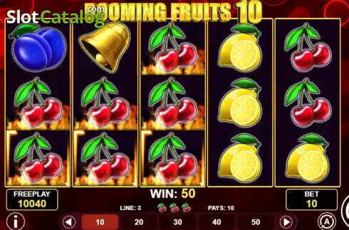 Win screen 3. Booming Fruits 10 slot