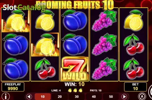 Win screen. Booming Fruits 10 slot