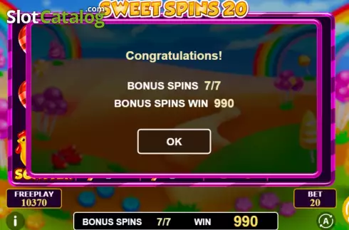 Ekran8. Sweet Spins 20 yuvası