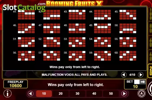 Paylines screen 3. Booming Fruits X slot