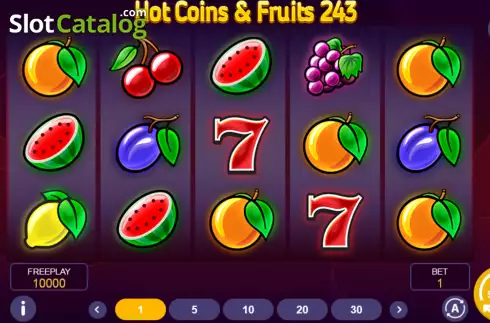Pantalla2. Hot Coins & Fruits 243 Tragamonedas 