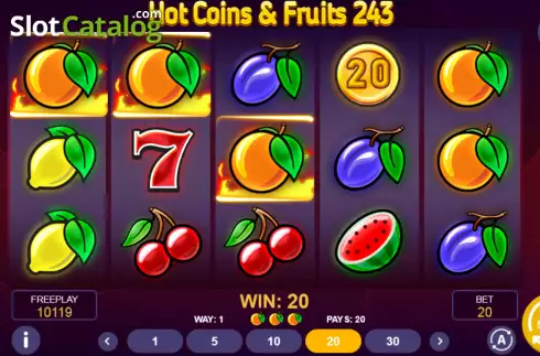 Pantalla5. Hot Coins & Fruits 243 Tragamonedas 
