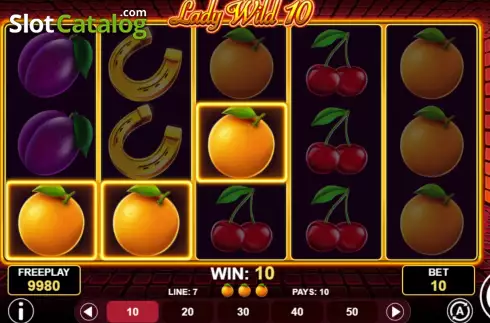Win screen. Lady Wild 10 slot