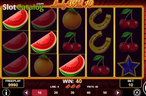 Win screen 2. Lady Wild 10 slot