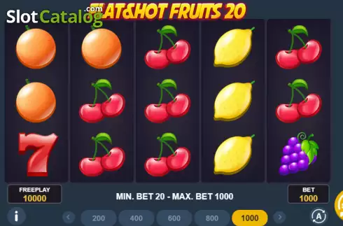 Reel screen. Flat & Hot Fruits 20 slot