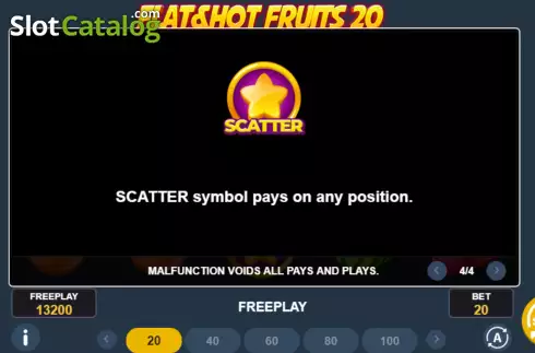 Scatter symbol screen. Flat & Hot Fruits 20 slot