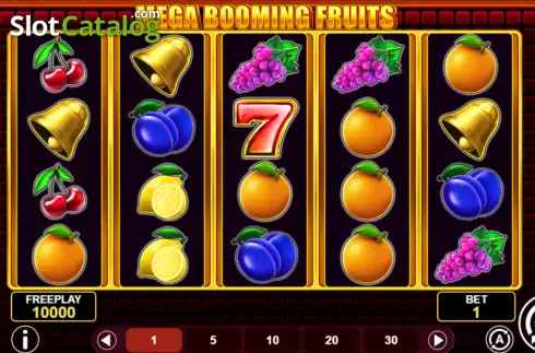 Game screen. Mega Booming Fruits слот