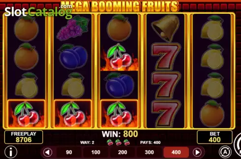 Win screen 1. Mega Booming Fruits slot