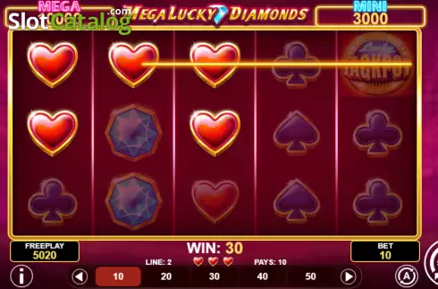 Win screen. Mega Lucky Diamonds slot