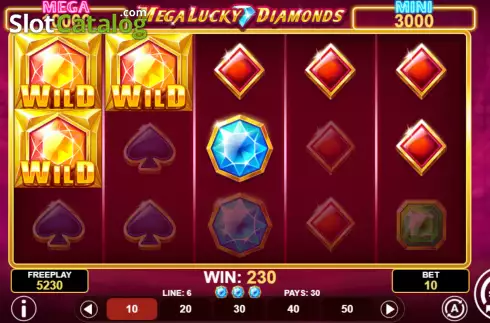 Win screen 2. Mega Lucky Diamonds slot