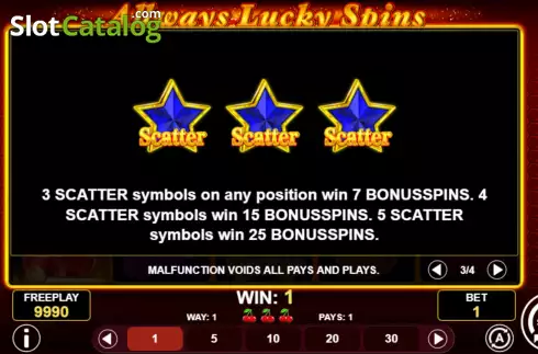Scatter screen. Allways Lucky Spins slot
