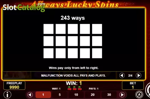 Win ways screen. Allways Lucky Spins slot