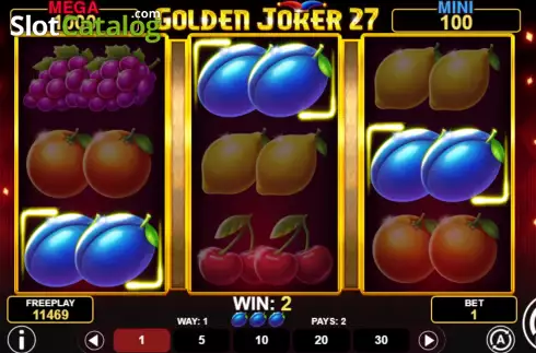 Win screen. Golden Joker 27 slot
