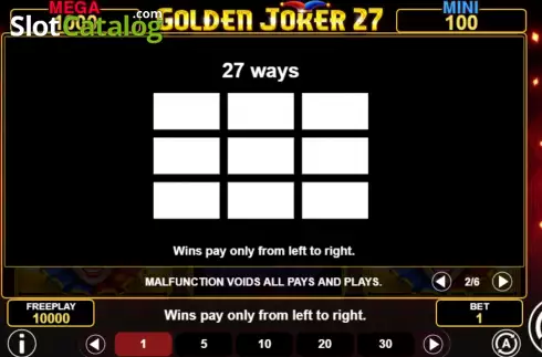 Ekran5. Golden Joker 27 yuvası