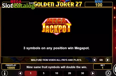 Game Features screen 3. Golden Joker 27 slot