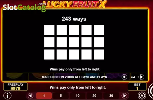 画面6. Lucky Fruit X カジノスロット
