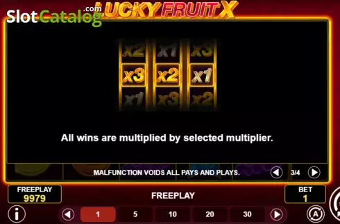 Multiplier screen. Lucky Fruit X slot