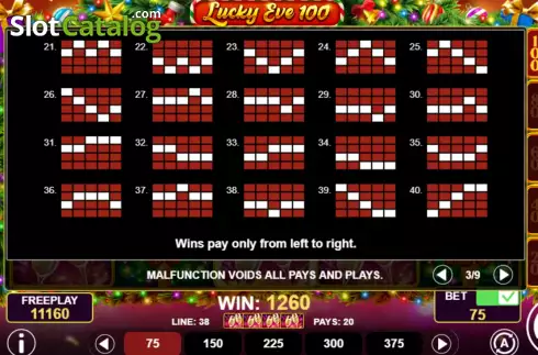 PayLines screen 2. Lucky Eve 100 slot