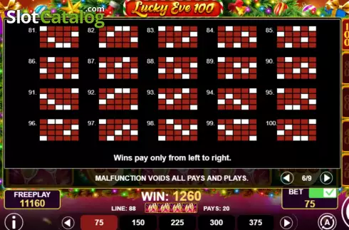 PayLines screen 4. Lucky Eve 100 slot