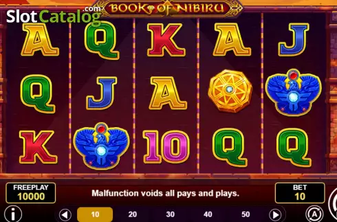 Game screen. Book of Nibiru slot
