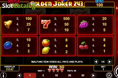 Bildschirm5. Golden Joker 243 slot