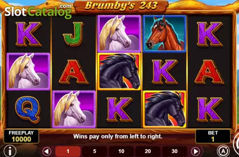 Game screen. Brumby's 243 slot