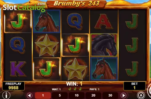 Win screen. Brumby's 243 slot