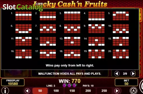 Οθόνη6. Lucky Cash'n Fruits Κουλοχέρης 