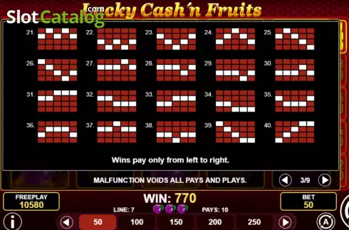 Οθόνη7. Lucky Cash'n Fruits Κουλοχέρης 