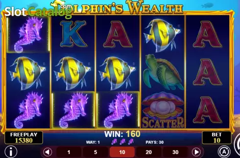 Win Screen. Dolphin's Wealth slot