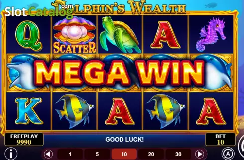 Win Screen 4. Dolphin's Wealth slot