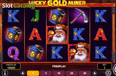 Ekran2. Lucky Gold Miner yuvası
