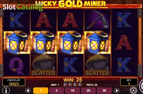 Ekran3. Lucky Gold Miner yuvası