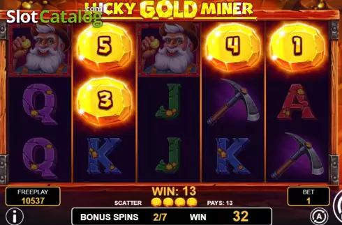 Ekran9. Lucky Gold Miner yuvası