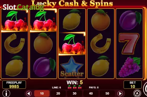 Win Screen. Lucky Cash And Spins slot