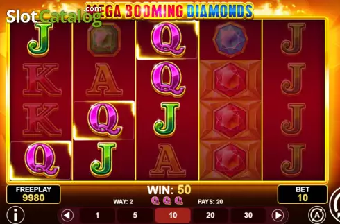 Win Screen. Mega Booming Diamonds slot