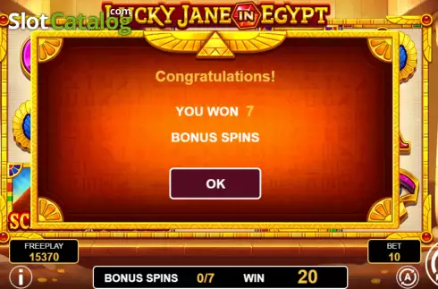 Schermo9. Lucky Jane in Egypt slot