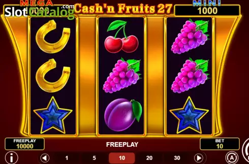 Game Screen. Cash'n Fruits 27 Hold And Win slot