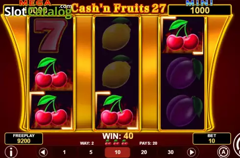 画面4. Cash'n Fruits 27 Hold And Win カジノスロット