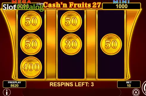 Schermo8. Cash'n Fruits 27 Hold And Win slot