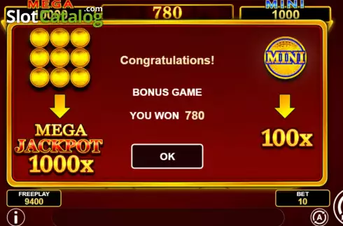 Bonus Game Win Screen 5. Cash'n Fruits 27 Hold And Win slot