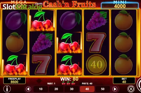 Pantalla6. Cash'n Fruits Hold and Win Tragamonedas 